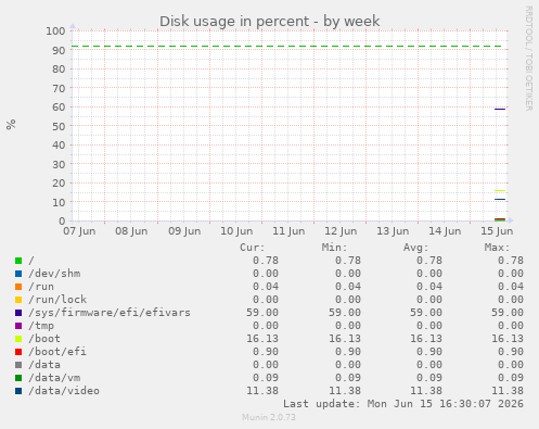 Disk usage in percent